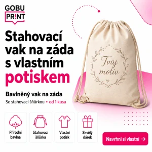 Stahovací vak na záda s vlastním potiskem